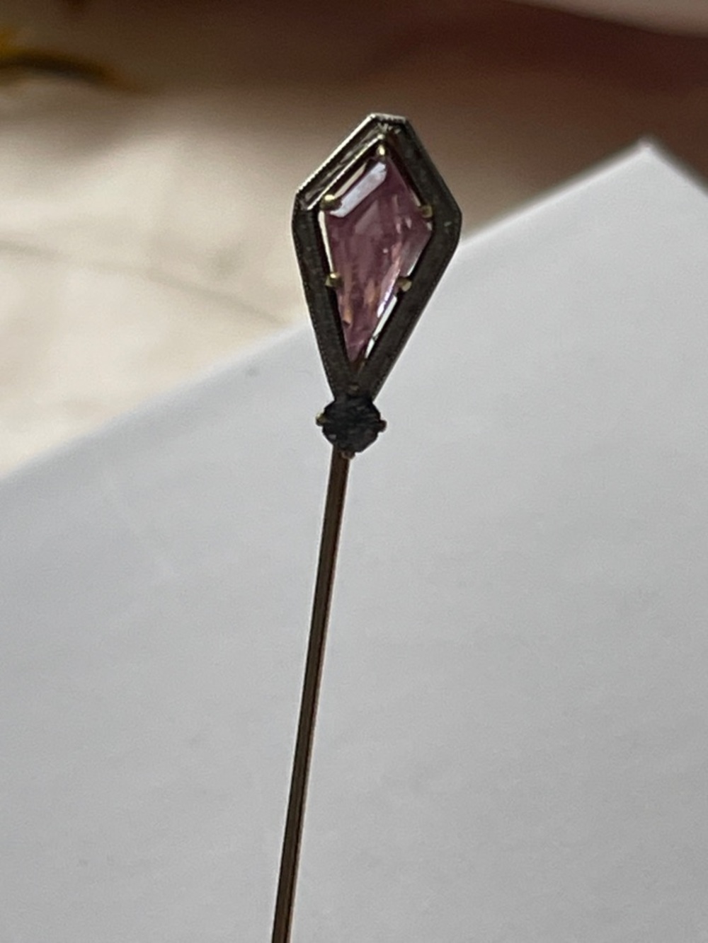 14k gold Amethyst  Teardrop Stick Pin Pendant - Elegant Women’s Jewelry